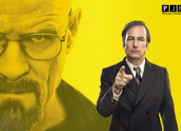 Jimmy punta il dito con Heisenberg alle spalle in Better Call Saul